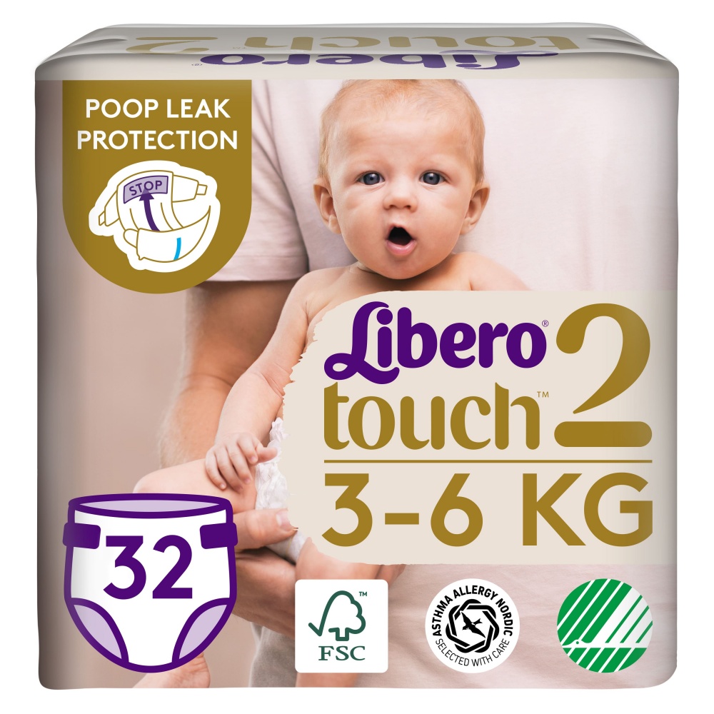 Подгузники-трусики Libero Touch 2 3-6 кг 32 шт.