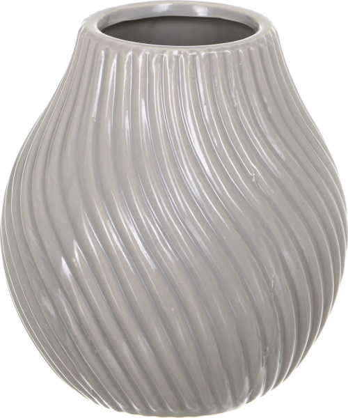 Ваза керамическая серая Волна 13,5х15 см