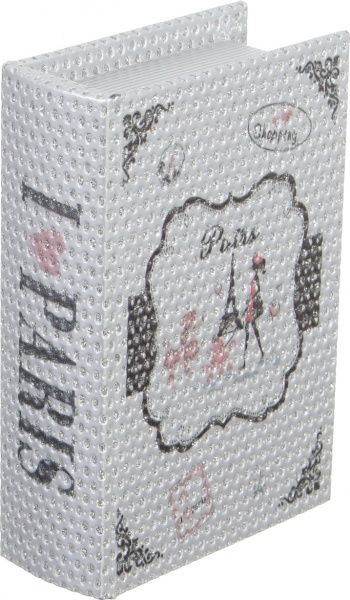 Шкатулка-книга Прованс 16х11х4,5 см серо-серебристая