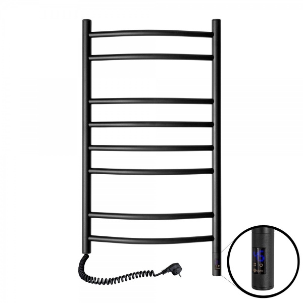 Полотенцесушитель электрический NAVIN Камелия 480х800 Л с таймером черный муар (12-207133-4880)
