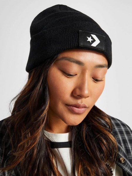 Шапка Converse SHORT DOME BEANIE 10025367-001 р.one size черный