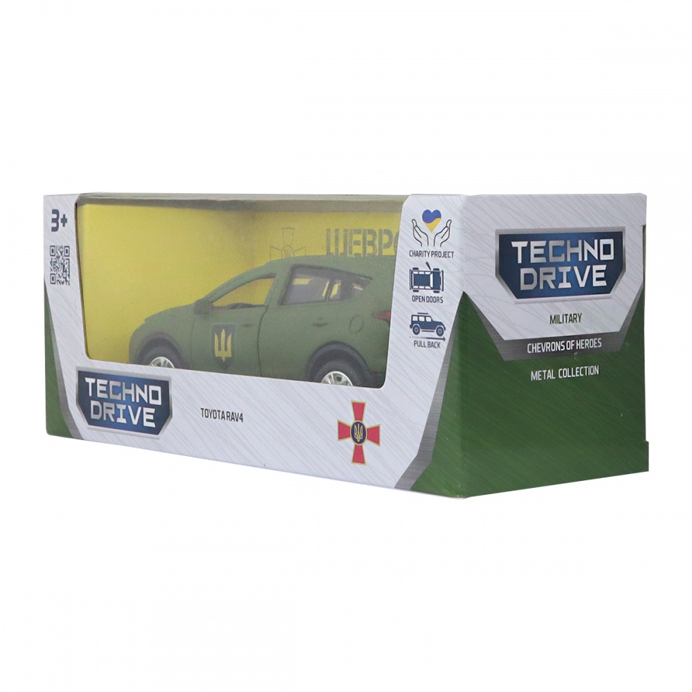 Автомодель TechnoDrive 1:32 серии Шевроны Героев Toyota RAV4 Сухопутные войска ВСУ KM6198M2