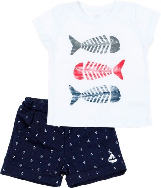 Комплект дитячого одягу Фламінго Якоря р.80 темно-синій із білим 685-125-9 