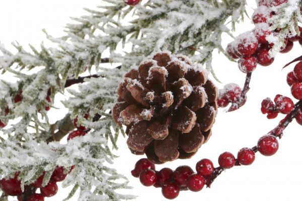 Гірлянда хвойна внутрішня 1,2м з дрібної хвої, шишок і ягідок A3-46466-HRW 