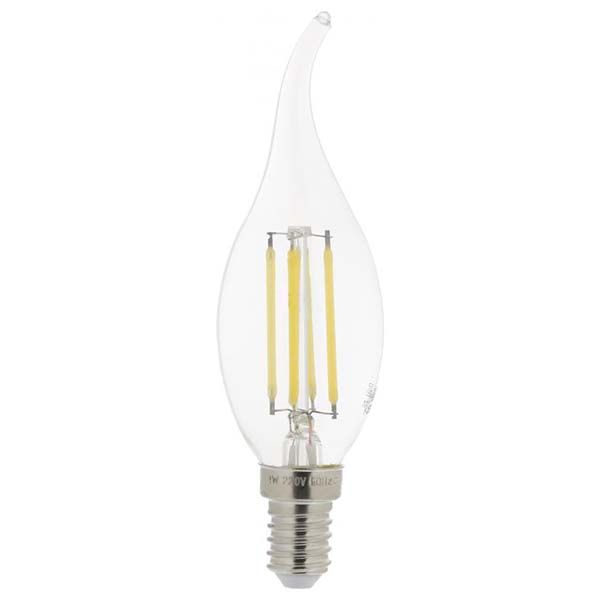 Лампа светодиодная Maxus FM-T CA37 4 Вт E14 4100 К 220 В прозрачная 1-LED-540-01 