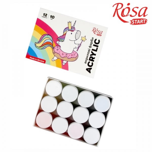 Акрил для декора Unicorn 12 x 10 мл Rosa Start