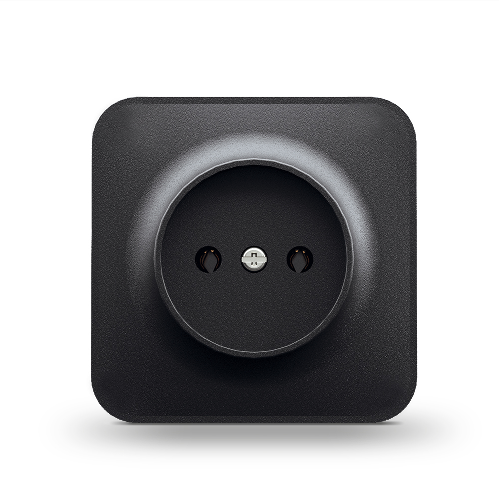 Розетка побутова без заземлення Binera IP20 чорний 27074