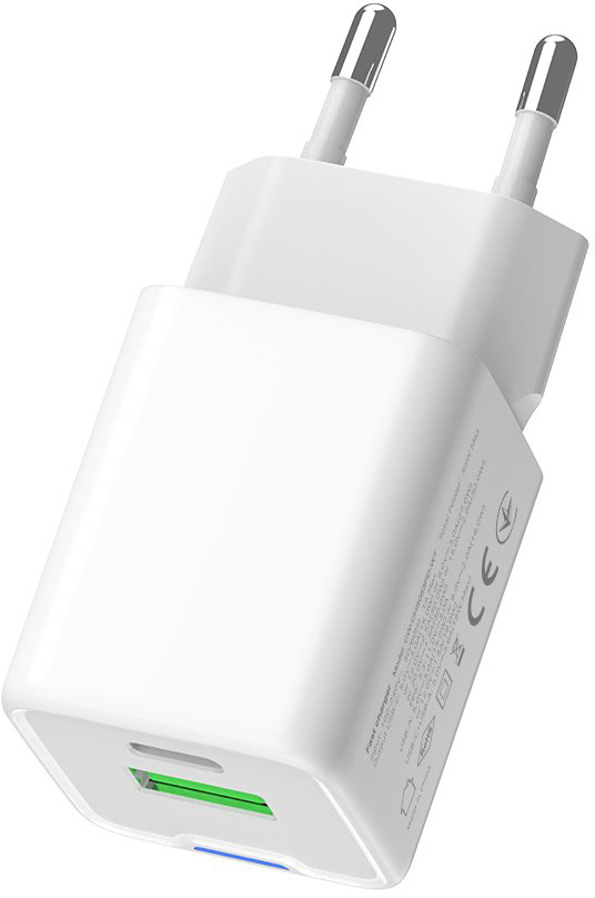 Сетевое зарядное устройство ColorWay GaN Mini 30W PD USB (Type-C PD + USB QC4.0) white