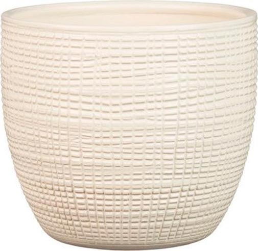 Кашпо керамічне Scheurich Corteza круглий молочний 