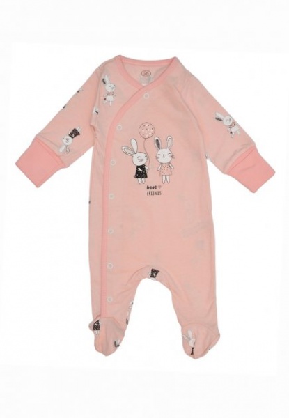 Комбинезон унисекс Фламинго р.62 персиковый 468-125 