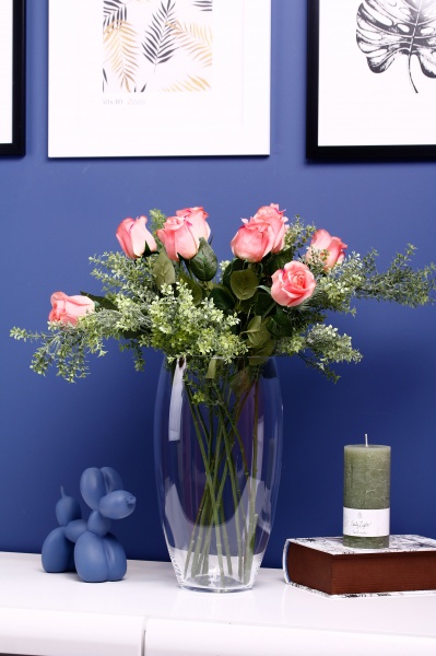 Ваза скляна Wrzesniak Glassworks Класік 17-317P 35 см прозора 