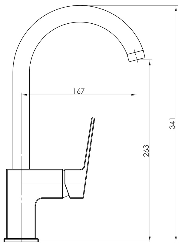 Смеситель для кухни RJ ROD , хром