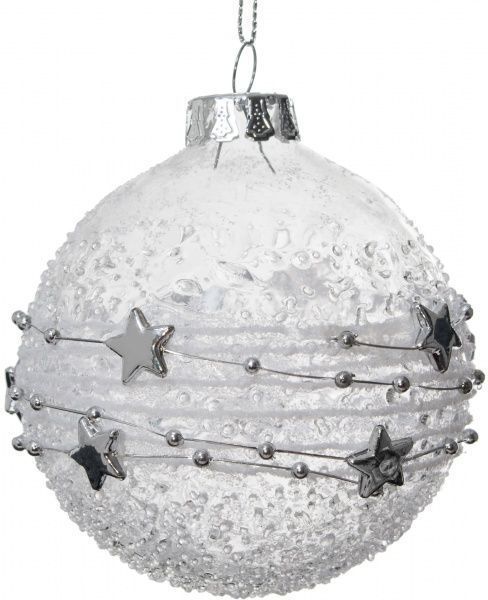Куля скляна d80 Зірочки JF150140 прозорий