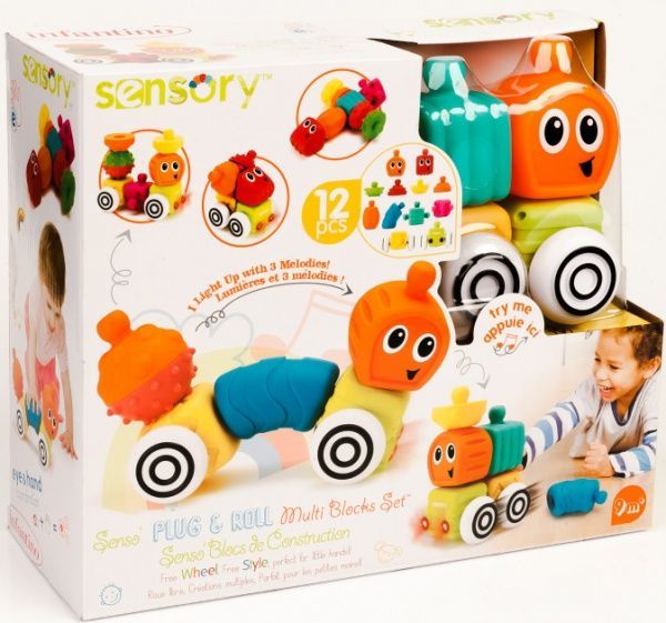 Конструктор Sensory с текстурных блоков 12 деталей