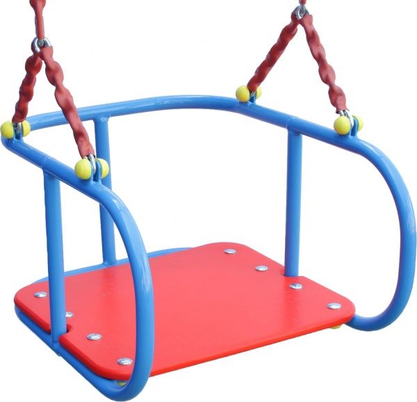 Качели InterAtletika одинарная со спинкой на цепях 