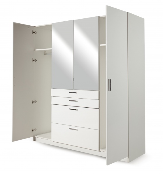 Шкаф Embawood Гамбург 1810х1970х540 ДСП лак белый 