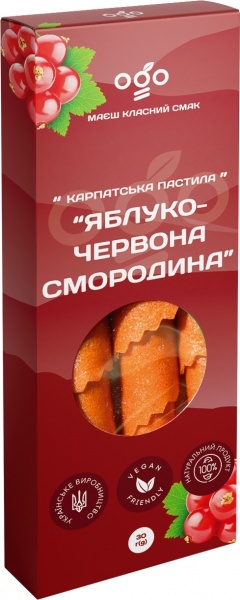 Пастила ТМ ОГО Яблуко-червона смородина 30г — фото 1