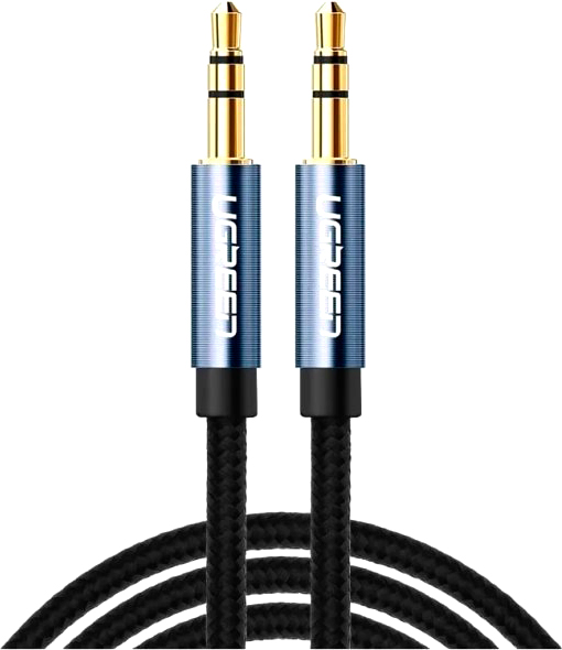 Кабель UGREEN AV112 3.5mm Male to 3.5mm Male Cable Gold Plated Metal Case with Braid 2 м Blue (10687) 