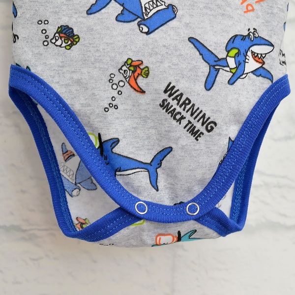 Боди детское для мальчика Blanka Акулята р.92 серый 110296 