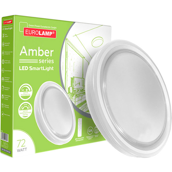 Світильник світлодіодний Eurolamp Amber N25 з пультом ДК 72 Вт білий 3000-6500 К 