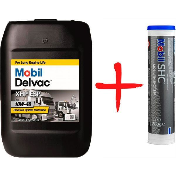 Моторне мастило Mobil DELVAC XHP ESP+ MOBILITH SHC 220 (0,38 кг) 10W-40 20 л
