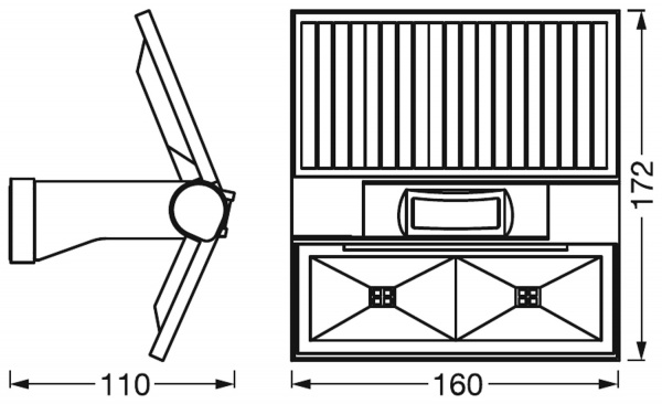 Прожектор на сонячній батареї Ledvance Endura 2,9 Вт IP44 темно-сірий FLOOD SOLAR DOUBLE SEN DG 