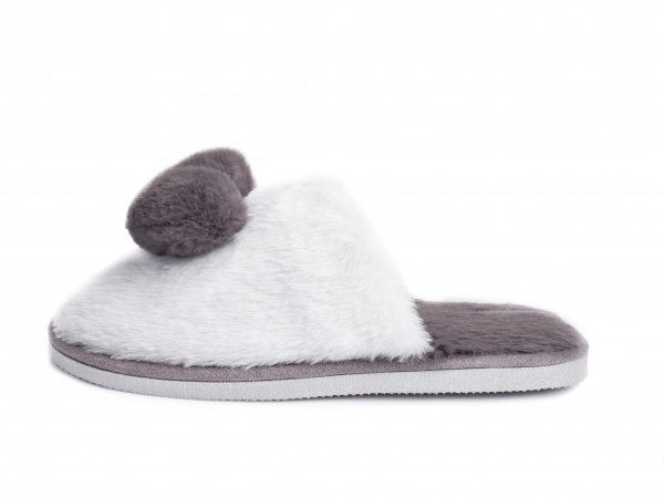 Капці домашні Twins HS-LUX хутряні з декором Серце р. 36/37 сірий 