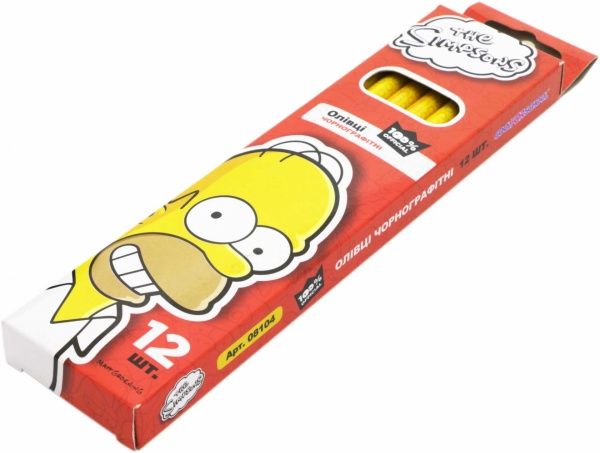Набір олівців чорнографітних Simpsons 12 шт з гумкою Cool For School