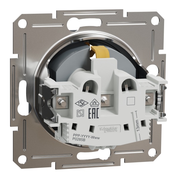 Розетка 1 із заземленням Schneider Electric Asfora IP20 сталь EPH2900262
