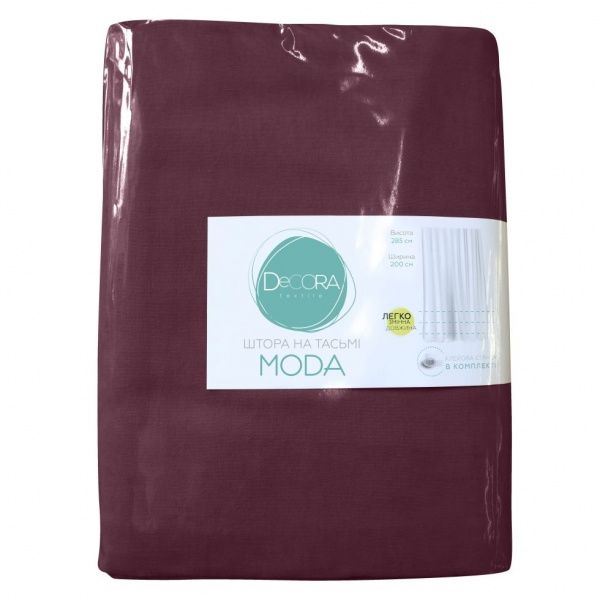 Штора Moda 200х285 см вишневый Decora