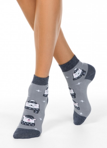 Шкарпетки жіночі Conte 1407 ARCTIC (махрові укорочені) 354 р.23 світло-сірий