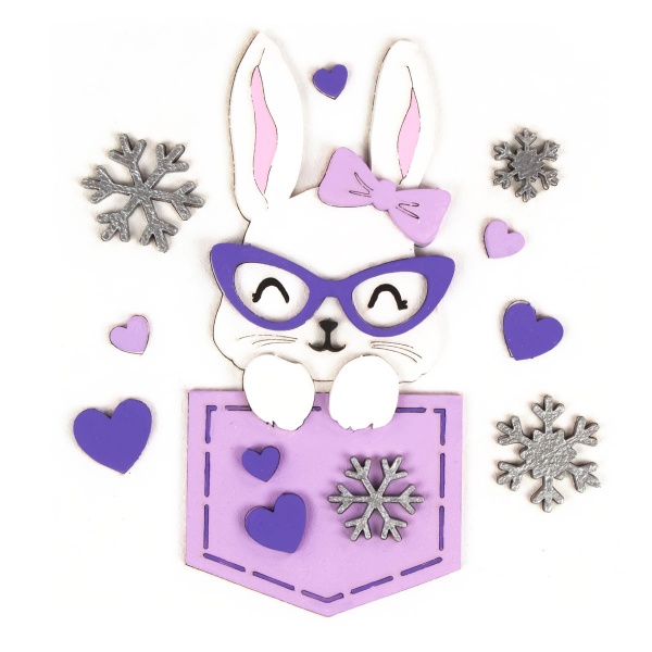 Набір для творчості картина 3D Зайченя в кишені 18x18 см Rosa Talent