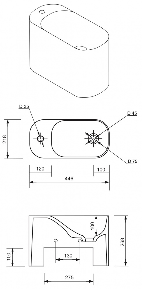 Умывальник Adamant PICCOLO L