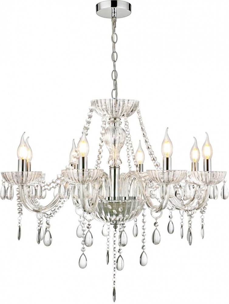 Люстра Sensio CASSIOPEIA 8x40 Вт E14 прозорий/хром ALG-SL-98405-08