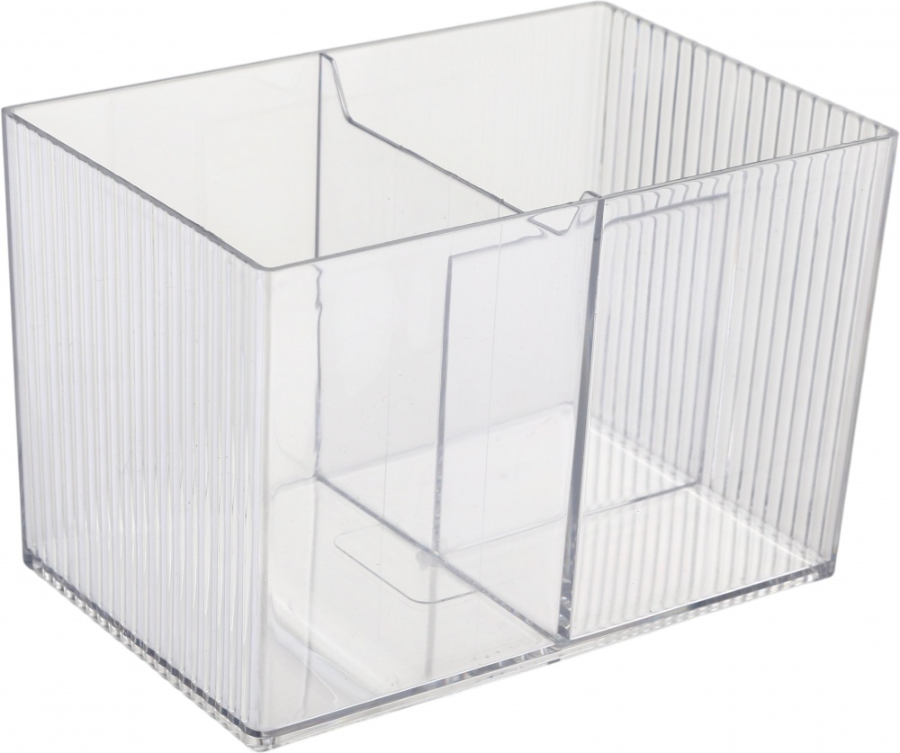 Органайзер Sensio для ватних виробів з кришкою 2 секції 13,6х8,9х10,7 см прозорий