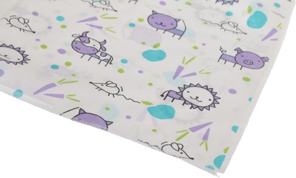 Пелюшка Home Line Тварини та морква 95х110 см фіолетовий 155965 