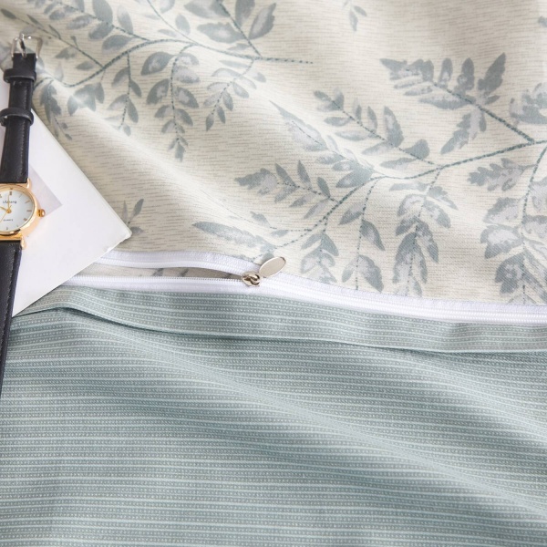 Комплект постельного белья Lentini семейный бежевый с зеленым La Nuit 