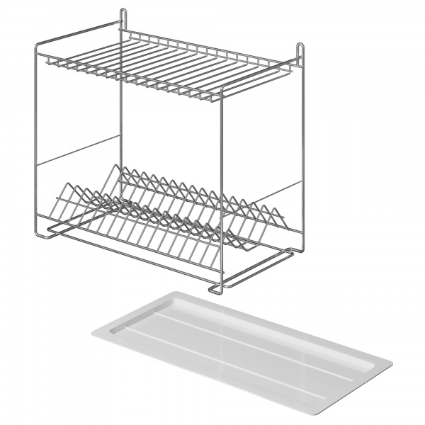 Сушилка для посуды двухъярусная с креплением на стену (СП25222)
