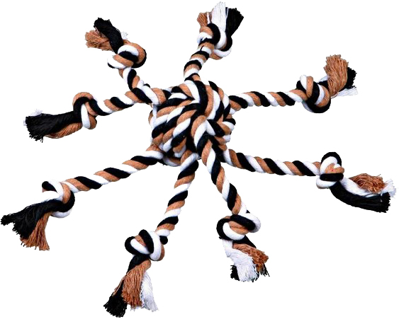 Игрушка для собак Trixie мяч-канат с веревкой 7 см/44 см в ассортименте (32650)