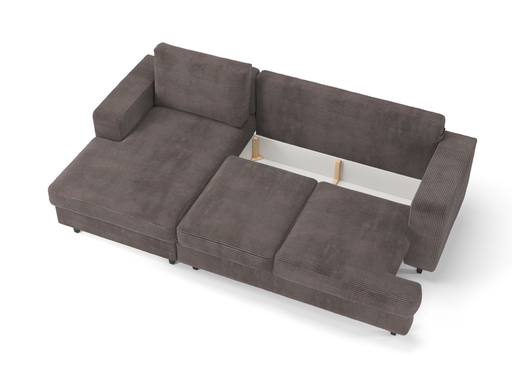 Диван угловой Мебель Прогресс Митчелл левосторонний мокко 2470x1440x900 мм