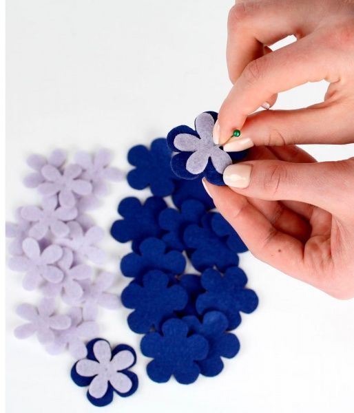 Набір для творчості з фетру Квіткова куля синя 