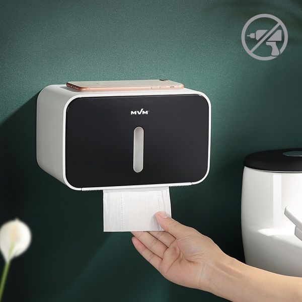 Держатель для туалетной бумаги MVM BP-15 белый/черный