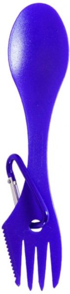 Ложка-виделка Summit Quattro Space Saving Cutlery Set з карабіном Синя