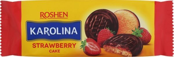 Печенье Roshen Karolina сдобное с желейной начинкой со вкусом клубники 135 г (4823077629983) 