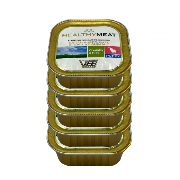 Корм для щенков для всех пород Healthy Meat монопротеин 4+1 5х150 г крольчатина и рис