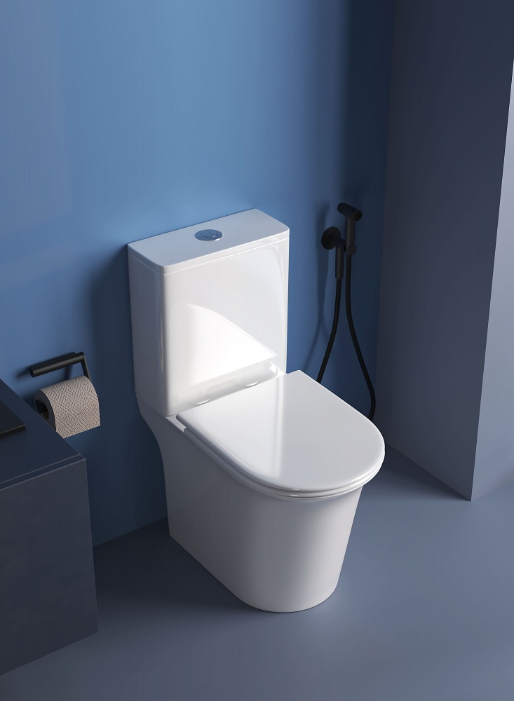 Унитаз-компакт Rapal Skane Rimless, с сиденьем soft-close, 3/6 л