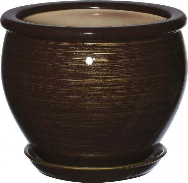 Горщик керамічний Оріана-Запоріжкераміка В'єтнам №2 глянець круглий 10,5л шоколадний (011-2-124) 