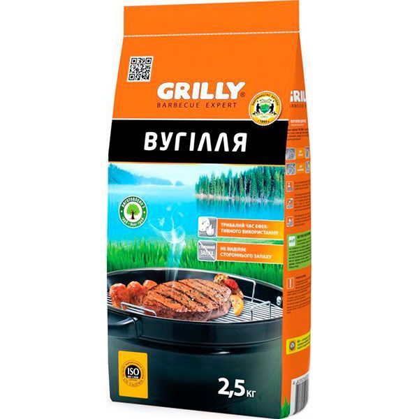 Уголь GRILLY древесный 2,5 кг