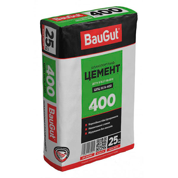 Цемент BauGut ШПЦ ІІІ/А 400 25 кг