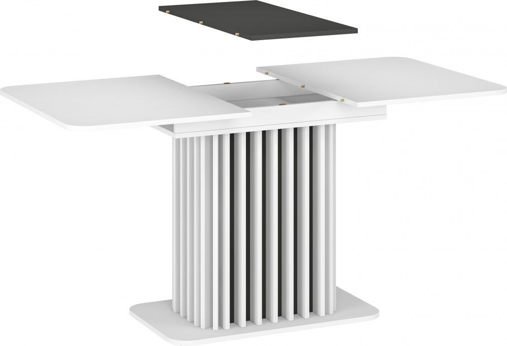 Стол обеденный Грейд Джексон 1200(1580)x768x768мм графит/белый матовый/белый